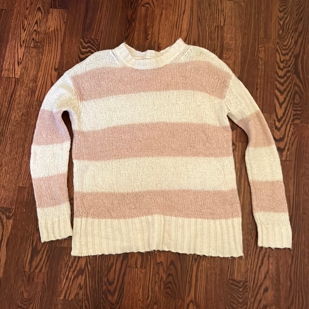 Pink&White Striped Sweater